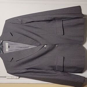 Tahari Arthur S Levine Gray Pinstripe Blazer/Jacket Size 8